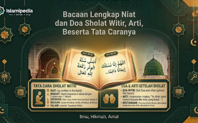 Bacaan Lengkap Niat dan Doa Sholat Witir, Arti, Beserta Tata Caranya