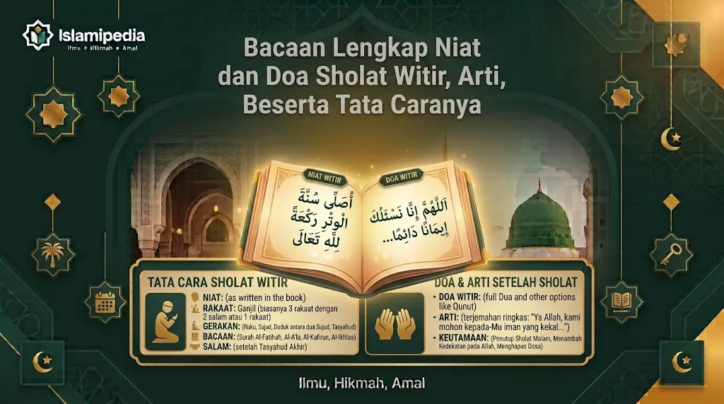 Bacaan Lengkap Niat dan Doa Sholat Witir, Arti, Beserta Tata Caranya