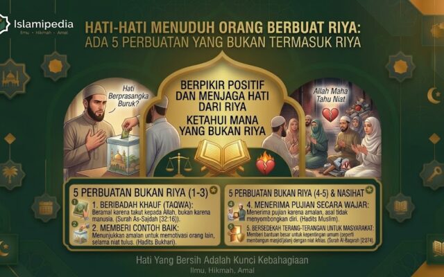 Hati hati Menuduh Orang Berbuat Riya, Ada 5 Perbuatan Yang Bukan Termasuk Riya