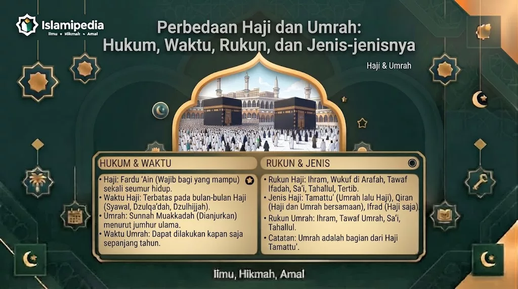 Perbedaan Haji dan Umrah Hukum, Waktu, Rukun, dan Jenis jenisnya