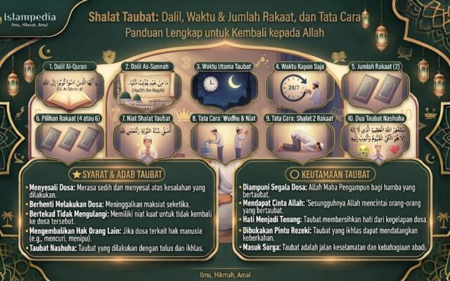 Shalat Taubat Dalil, Waktu dan Jumlah Rakaat dan Tata Caranya