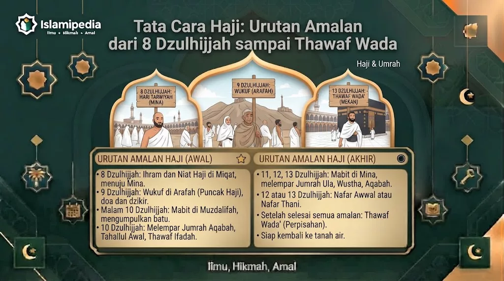 Tata Cara Haji Urutan Amalan dari 8 Dzulhijjah sampai Thawaf Wada