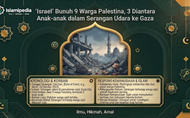 ‘Israel’ Bunuh 9 Warga Palestina, 3 Diantara Anak anak dalam Serangan Udara ke Gaza