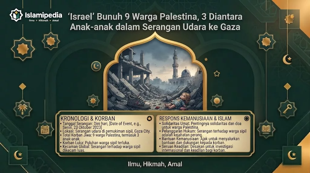 ‘Israel’ Bunuh 9 Warga Palestina, 3 Diantara Anak anak dalam Serangan Udara ke Gaza